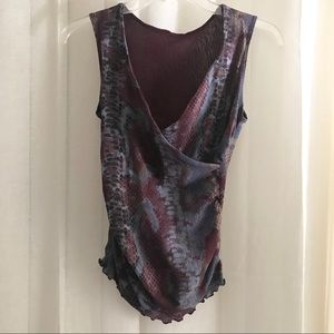 💰4/$25 Purple Snakeskin Sleeveless Crossover Top